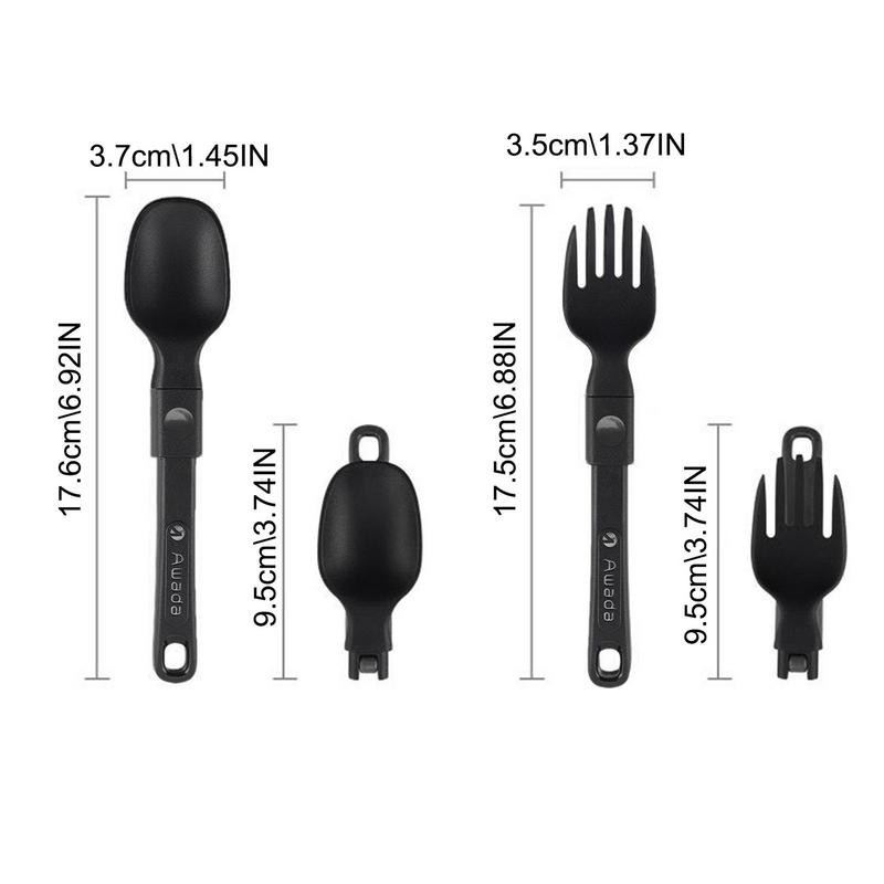 Saliekami saliekamie dakšas karotes trauki āra galda piederumi kempinga virtuves trauki viegli salokāmi galda piederumi kempinga piknikam pārgājieniem