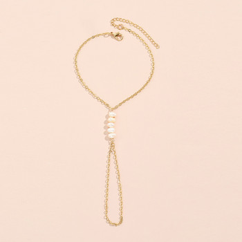 Boho Hand Harness Chain Jewelry Pearl Link Chain Connected Finger Ring Гривни за жени Charm Friendship двойка подарък