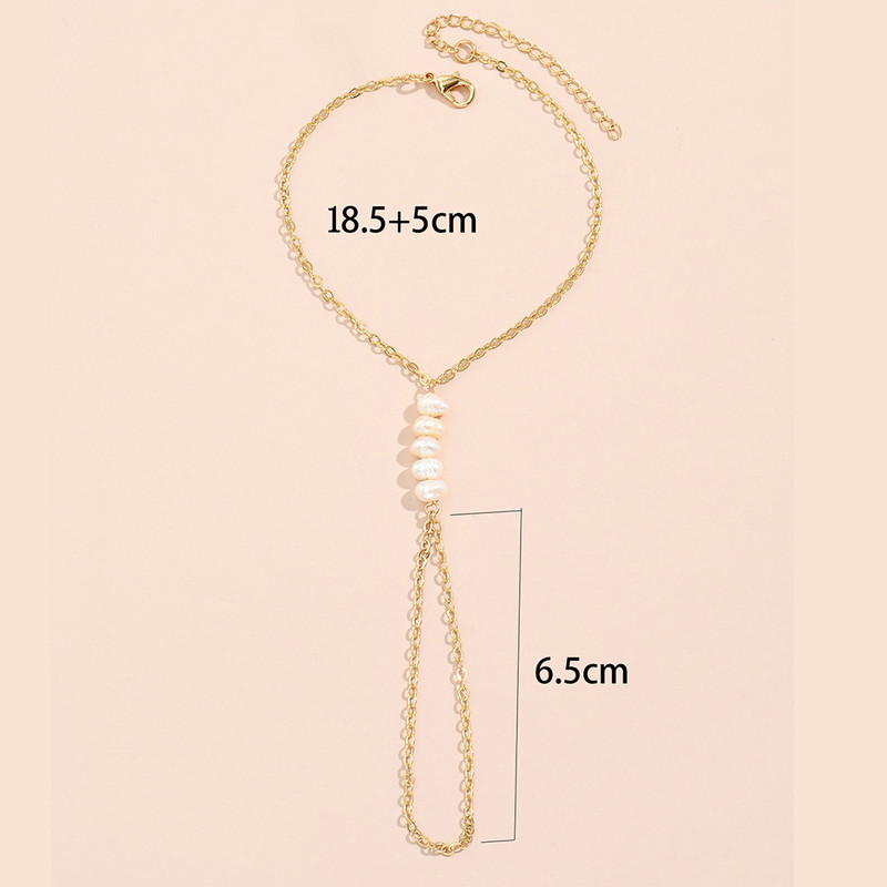 Boho rokas zirglietas ķēdes rotaslietas pērļu ķēdes savienotas ar pirkstiem gredzenu rokassprādzes sievietēm šarms draudzības pārim dāvana