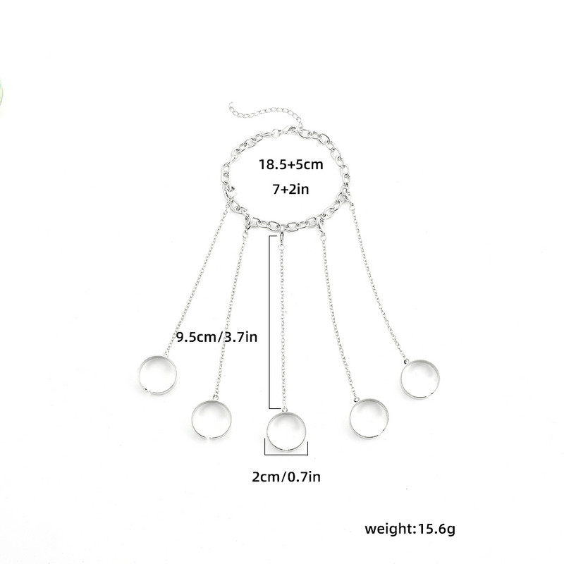 Punk Sudraba Krāsa Saite Ķēde Plaukstas Rokassprādze Savienots Pirkstu Gredzenu Komplekts Vīriešiem Sievietēm Pāris Emo Šarms Rokas Iejūga Rotaslietas