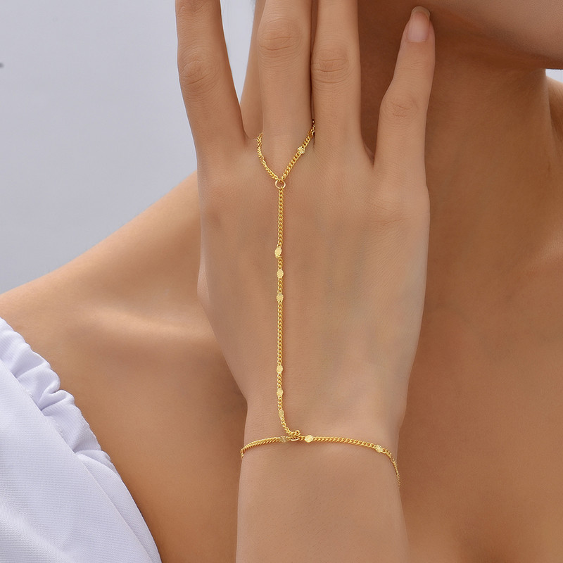 Vienkāršas, plānas ķēdes savienotas pirkstu rokassprādzes Aksesuāri sievietēm Elegantas regulējamas ķēdes rokassprādzes dāvanas 2022. gadam, jauna tendence