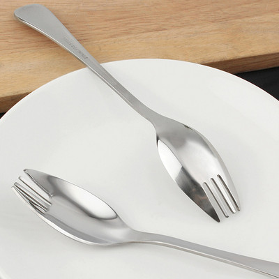 Kemping evőeszközök rozsdamentes acél Sporks kétcélú kanál desszert instant tészta piknik