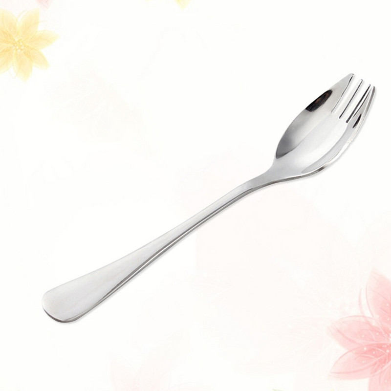 Kemping evőeszközök rozsdamentes acél Sporks kétcélú kanál desszert instant tészta piknik