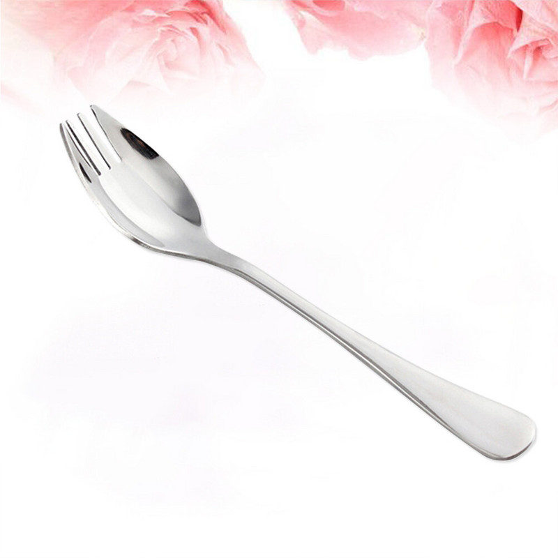 Kemping evőeszközök rozsdamentes acél Sporks kétcélú kanál desszert instant tészta piknik