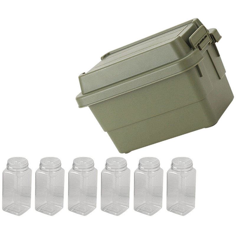 Brīvdabas ceļojumu grila komplekts kempings burkas konteineri komplekti atkārtoti lietojami grila piknika pudeļu plaukti