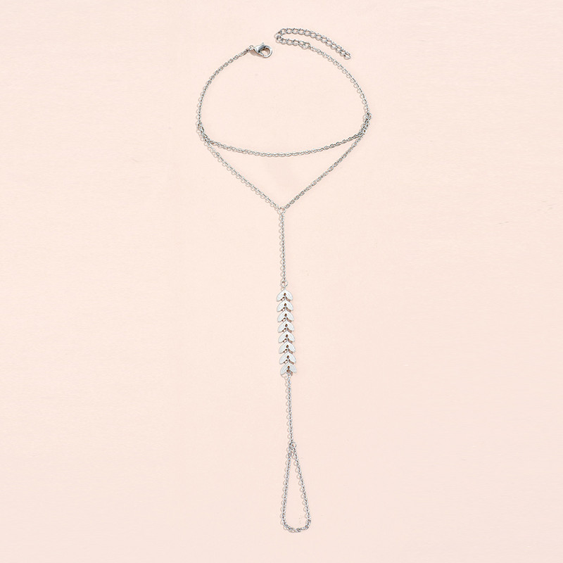 2022, la modă nouă, brățară cu lanț din os de pește, inel pentru femei, lanțuri de legături de culoare argintie, accesorii pentru brățări