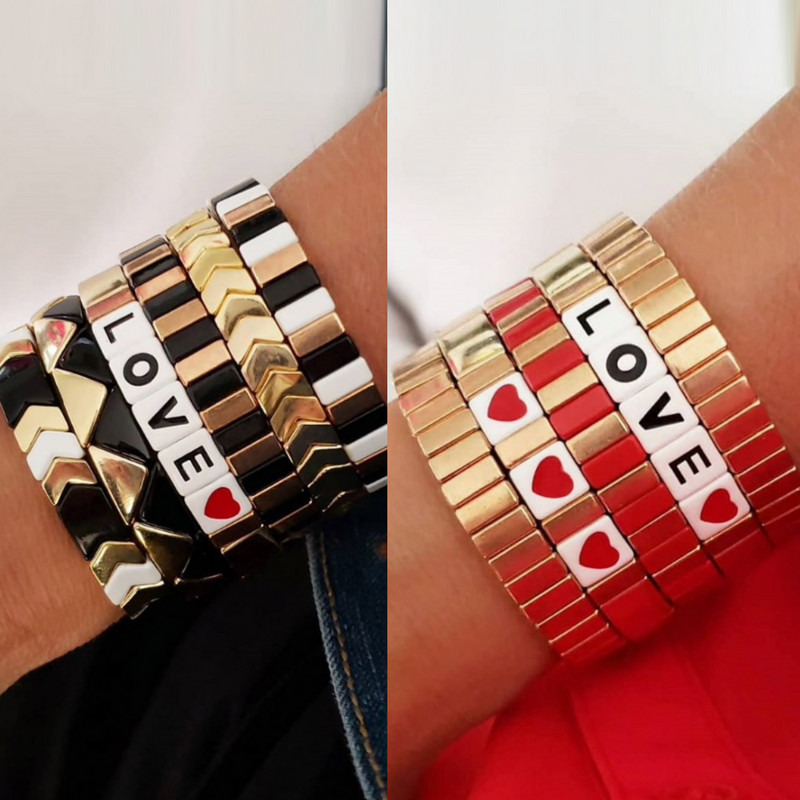 Modes sievietēm zelta krāsā ģeometriskas kvadrātveida flīžu aproces vienkāršas gludas metāla bultiņas elastīgas rokassprādzes, sakraujamas rotaslietas