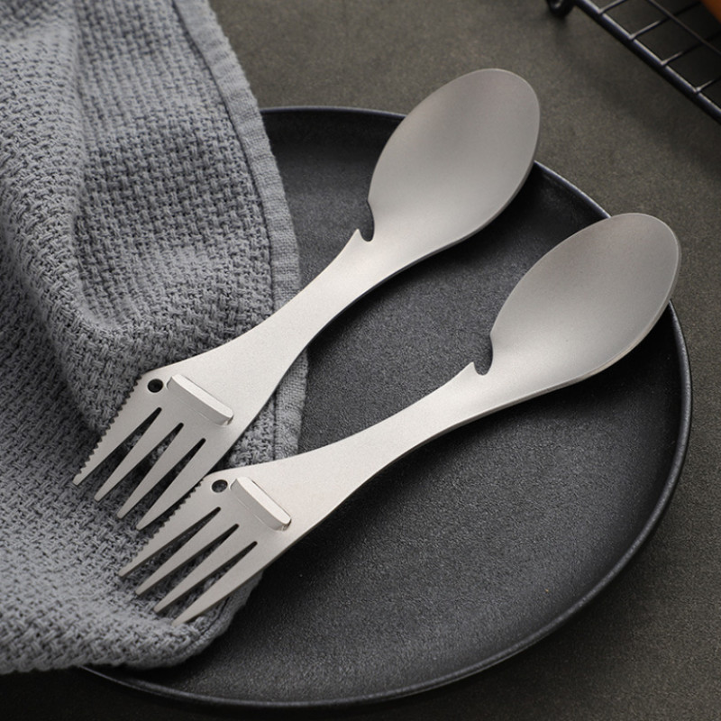 Titāna sakausējuma piknika galda piederumi nazis dakša karote pudeļu attaisāmais āra kempings īpaši viegli pārnēsājami daudzrīki