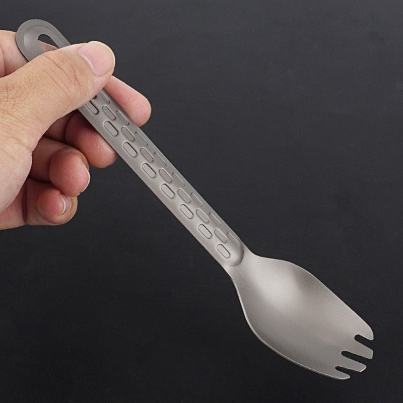 Titán 1db Spork/Kanál csúszásmentes fogantyú vacsora evőeszköz evőeszköz kültéri otthoni piknik kemping hátizsákkal