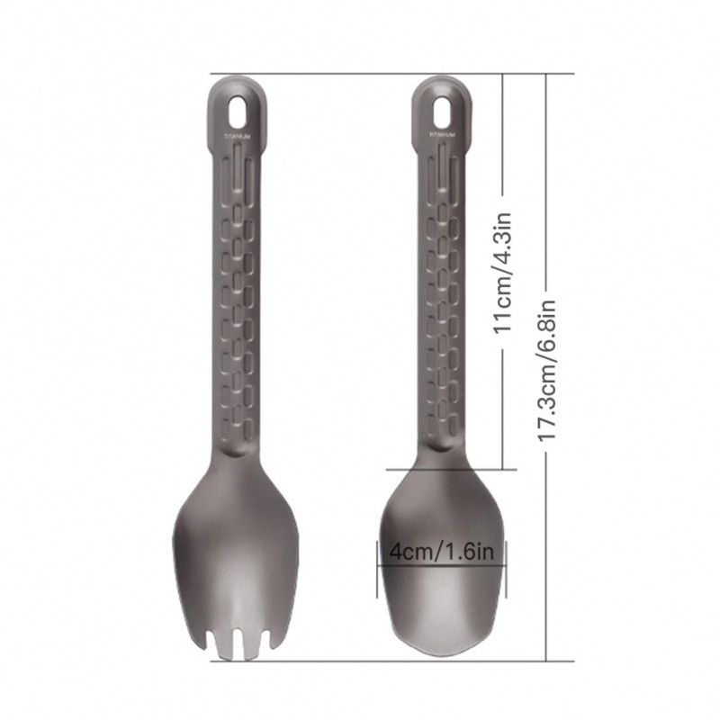 Titán 1db Spork/Kanál csúszásmentes fogantyú vacsora evőeszköz evőeszköz kültéri otthoni piknik kemping hátizsákkal