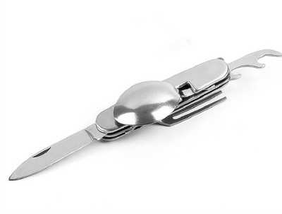 Mitme tööriistaga kaasaskantav piknikulaagri lusikas kokkuvolditav spork-kahvel sööginõud lauanõud nuga söögiriistad pudelipurgiavaja mitmeotstarbelised välitööriistad