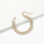 Luksusa Rhinestone Kubas rokassprādze Krāsa Vīriešu Sieviešu ķēde Bruģēta CZ Rokassprādze Šarm kāzu Rotaslietas Aksesuāri 17cm