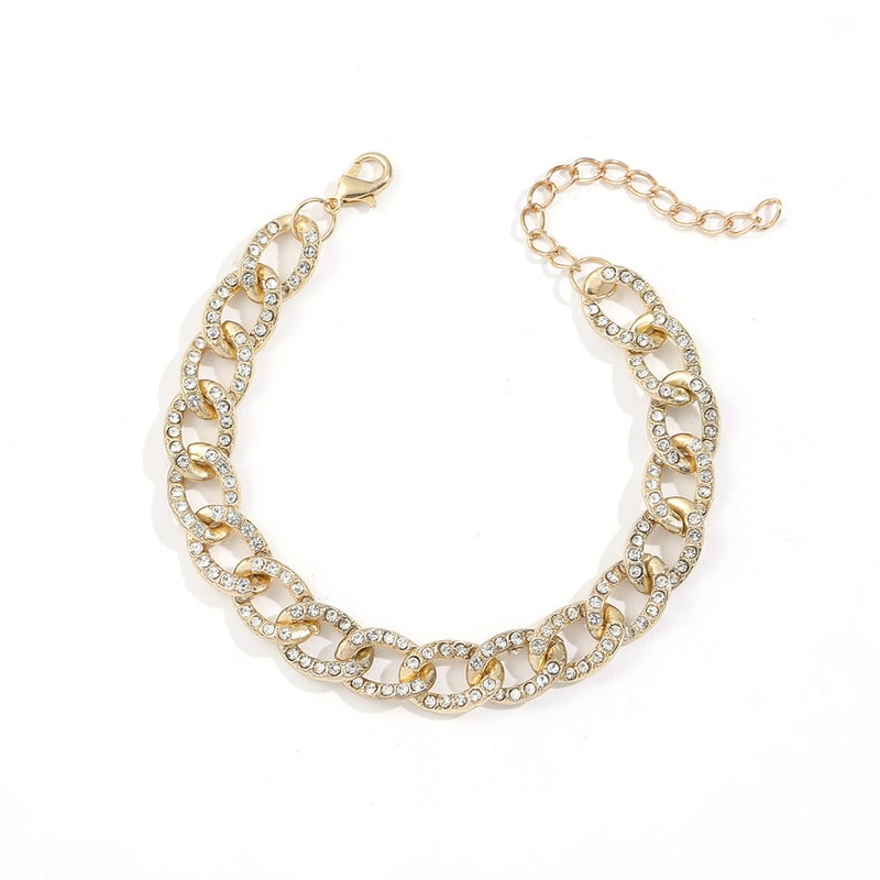 Luksusa Rhinestone Kubas rokassprādze Krāsa Vīriešu Sieviešu ķēde Bruģēta CZ Rokassprādze Šarm kāzu Rotaslietas Aksesuāri 17cm