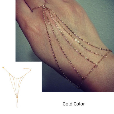 Modes šarms, daudzslāņu vara krelles, ķēde, kas savieno pirkstu gredzenus, rokassprādzes, rokassprādzes sievietēm, rotaslietas dāvanas