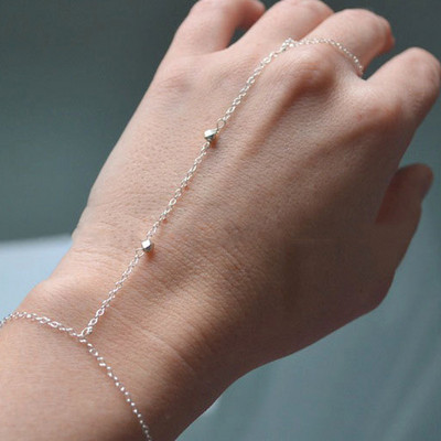 Modes šarms, daudzslāņu vara krelles, ķēde, kas savieno pirkstu gredzenus, rokassprādzes, rokassprādzes sievietēm, rotaslietas dāvanas