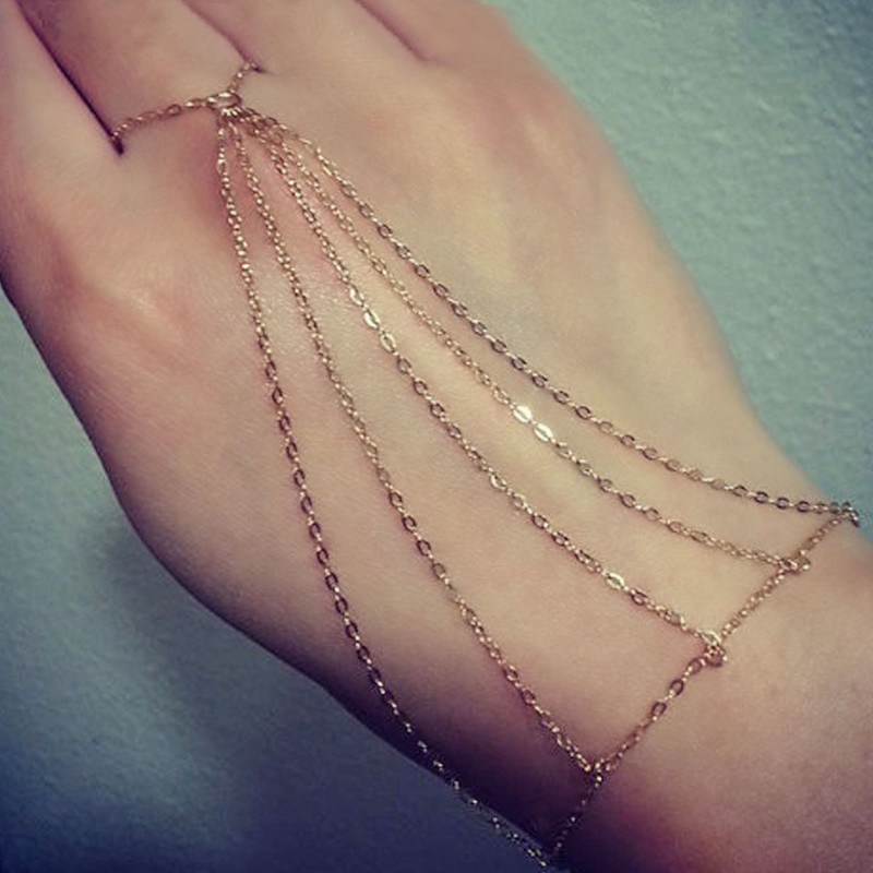 Modes šarms, daudzslāņu vara krelles, ķēde, kas savieno pirkstu gredzenus, rokassprādzes, rokassprādzes sievietēm, rotaslietas dāvanas