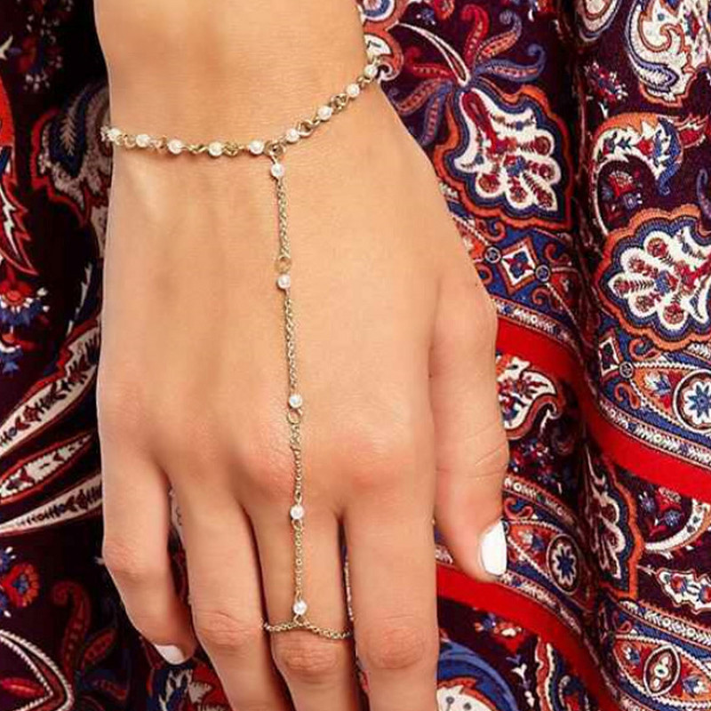 Modes šarms, daudzslāņu vara krelles, ķēde, kas savieno pirkstu gredzenus, rokassprādzes, rokassprādzes sievietēm, rotaslietas dāvanas