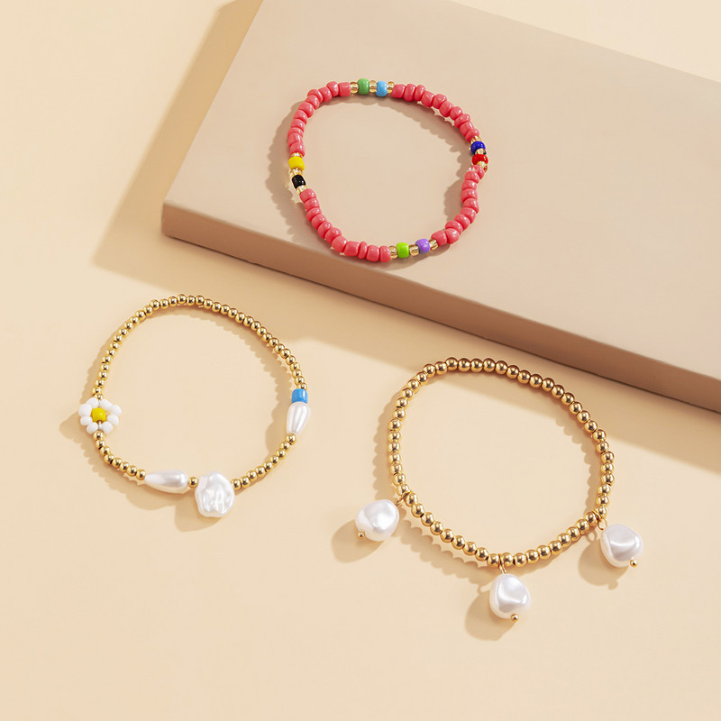 3gab./komplektā Krāsainas Sēklu Pērlīšu Rokassprādze Sievietēm Daudzslāņu Baroka Pērles Šarms Rokassprādzes Daudzslāņu Rokas Rotas 2021 Jaunums