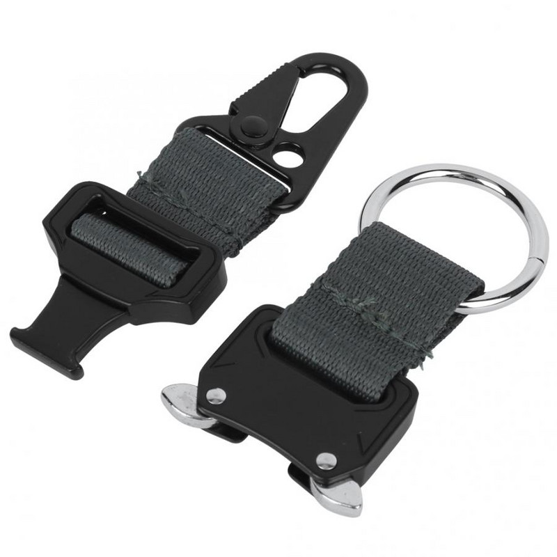 Āra kāpšanas āķa siksna neilona taktika, siksna, piekarināma sprādze, karabīne, cinka sakausējums, āra atslēgu piekariņš kāpšanas āķis