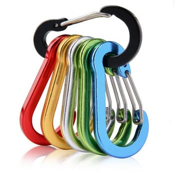 Μπρελόκ Carabiner 6τμχ 5CM Mini Carabiner Clips αλουμινίου για υπαίθριο κάμπινγκ Αξεσουάρ ψαρέματος πολλαπλών εργαλείων