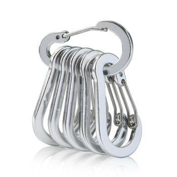 Μπρελόκ Carabiner 6τμχ 5CM Mini Carabiner Clips αλουμινίου για υπαίθριο κάμπινγκ Αξεσουάρ ψαρέματος πολλαπλών εργαλείων