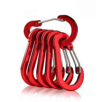 Μπρελόκ Carabiner 6τμχ 5CM Mini Carabiner Clips αλουμινίου για υπαίθριο κάμπινγκ Αξεσουάρ ψαρέματος πολλαπλών εργαλείων