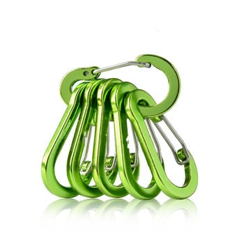 Μπρελόκ Carabiner 6τμχ 5CM Mini Carabiner Clips αλουμινίου για υπαίθριο κάμπινγκ Αξεσουάρ ψαρέματος πολλαπλών εργαλείων