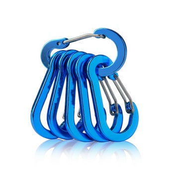 Μπρελόκ Carabiner 6τμχ 5CM Mini Carabiner Clips αλουμινίου για υπαίθριο κάμπινγκ Αξεσουάρ ψαρέματος πολλαπλών εργαλείων