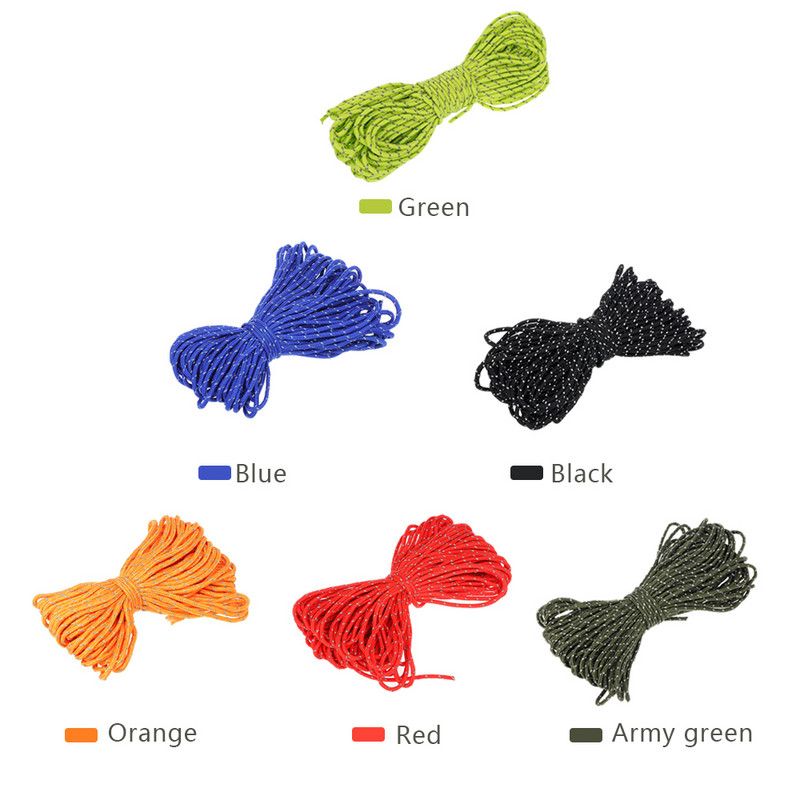 Lauko 10M šviesą atspindinti virvė Paracord virvelė palapinė vėjo virvė fiksuota virvė žvejybos įrankių juosta 1 vidinė sruogelė kempingo tentei