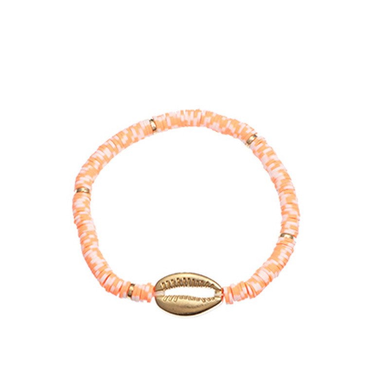 Νέο Μόδα Χρυσό Χρώμα Κοχύλι Βραχιόλι για Γυναικείες Δίσκοι Πολυμερούς Πηλού Βραχιόλι Χειροποίητο Ρυθμιζόμενο Χειροποίητο Κόσμημα Αξεσουάρ