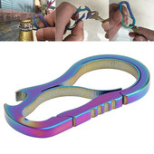 Titánötvözet karabiner kampó EDC mini sörnyitó kültéri karabiner fém gyorscsatos kulcstartó kemping hegymászó kiegészítők