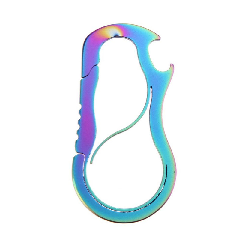 Titánötvözet karabiner kampó EDC mini sörnyitó kültéri karabiner fém gyorscsatos kulcstartó kemping hegymászó kiegészítők