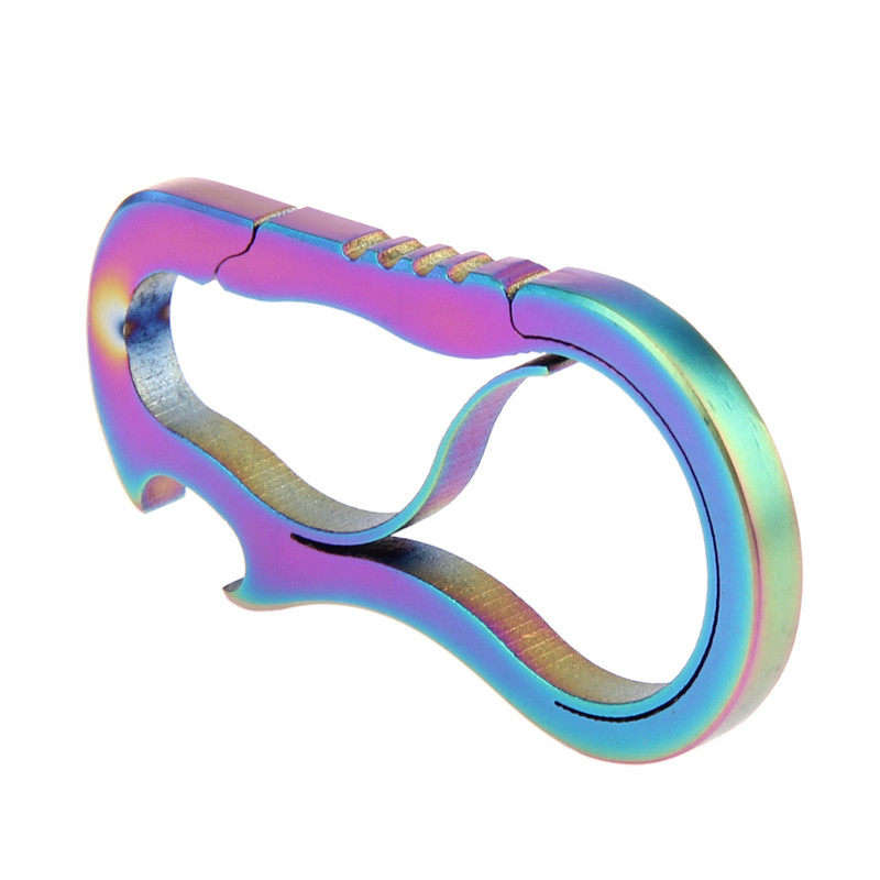 Titánötvözet karabiner kampó EDC mini sörnyitó kültéri karabiner fém gyorscsatos kulcstartó kemping hegymászó kiegészítők