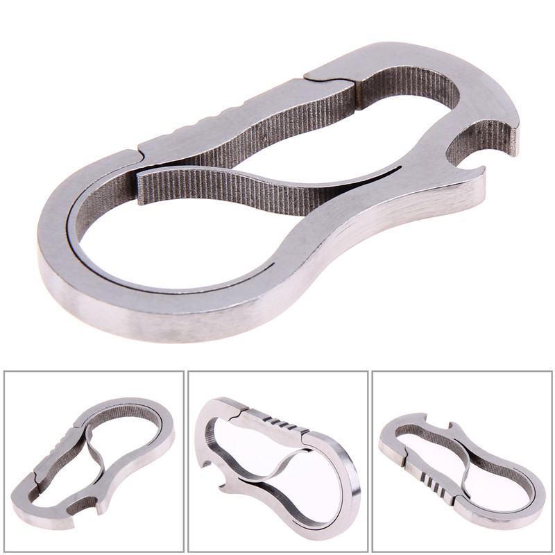 Titánötvözet karabiner kampó EDC mini sörnyitó kültéri karabiner fém gyorscsatos kulcstartó kemping hegymászó kiegészítők