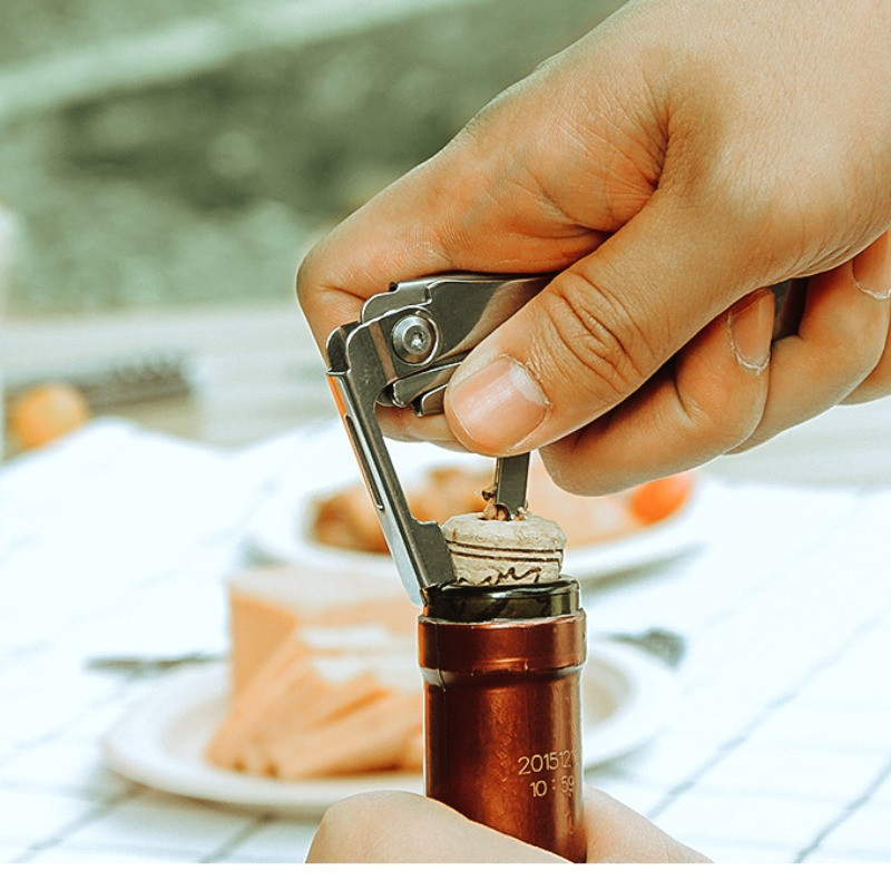 6in1 āra kempinga galda piederumi pārnēsājami nazis galda piederumi dakša karote pudeļu attaisāmais salokāms daudzfunkcionāls nerūsējošais tērauds ceļojumiem