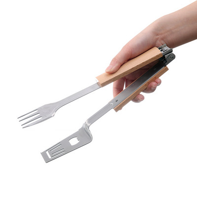 Virtuves pincete BBQ pārtikas pincete gatavošanas klipsis Mini Chief knaibles nerūsējošā tērauda pārnēsājamas piknikam bārbekjū gatavošanai