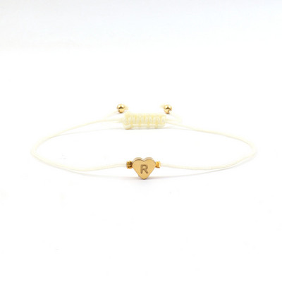 Jauna nerūsējošā tērauda sirds AZ burtu rokassprādze sievietēm, ar rokām austa, regulējama krāsaina virves šarmu rokassprādze sievietēm rotaslietas dāvana