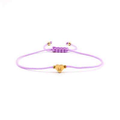 Jauna nerūsējošā tērauda sirds AZ burtu rokassprādze sievietēm, ar rokām austa, regulējama krāsaina virves šarmu rokassprādze sievietēm rotaslietas dāvana