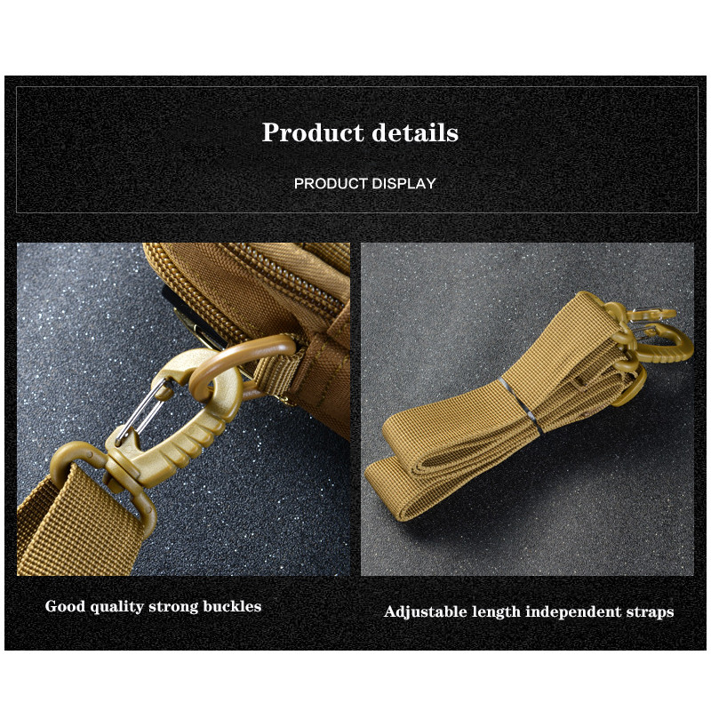 Férfi deréktáska, sport vízálló taktikai táska, vadászöv, mobiltelefon-tároló, utazási eszközök