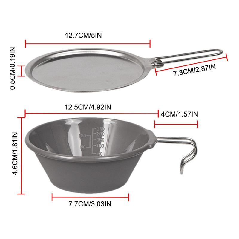 Camping Sierracup viegla pārnēsājama krūze, 250 ml, sakraujama pret kratīšanu ar svariem, pretpiedeguma āra piederumi grilēšanai
