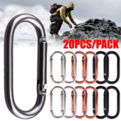 20 vnt karabino segtukai juodi ovalūs kabantys sagtis karabinas kabantis sagtis Maži karabinai vandens buteliui ir diržų raktų pakabukui