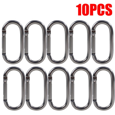 20 vnt karabino segtukai juodi ovalūs kabantys sagtis karabinas kabantis sagtis Maži karabinai vandens buteliui ir diržų raktų pakabukui