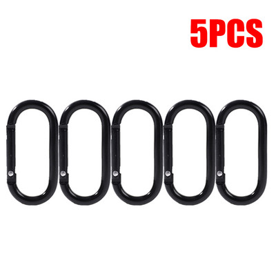 20 vnt karabino segtukai juodi ovalūs kabantys sagtis karabinas kabantis sagtis Maži karabinai vandens buteliui ir diržų raktų pakabukui