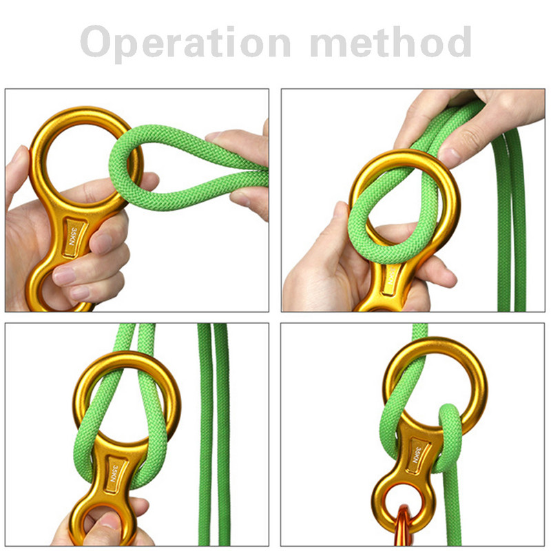 1PC 35KN 8 pav. Word karabinai Nusileidimo nuo kalno saugaus žiedo alpinizmo įtaisas Laipiojimo nusileidimo žiedo įranga