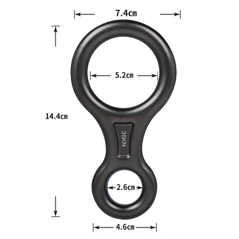 1PC 35KN 8 pav. Word karabinai Nusileidimo nuo kalno saugaus žiedo alpinizmo įtaisas Laipiojimo nusileidimo žiedo įranga