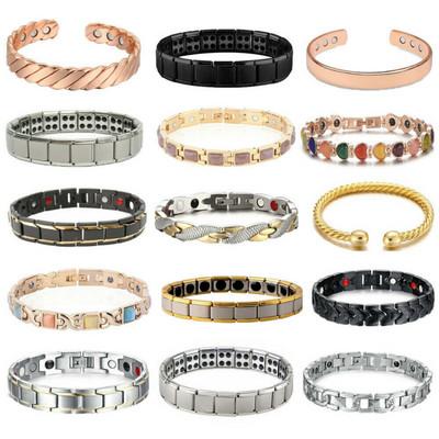 Men Women Therapeutic Energy Healing Magnetic Bracelet Bangle Therapy Arthritis Pain Relief Health Care Slimming Unisex Jewelry