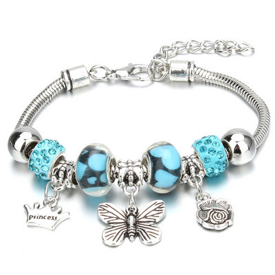 Antikni originalni oblik brave u obliku slona, 6 boja, narukvice s privjescima za žene, narukvica i narukvica od staklenih perli, DIY nakit, darovi