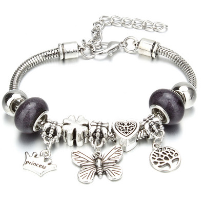 Antikni originalni oblik brave u obliku slona, 6 boja, narukvice s privjescima za žene, narukvica i narukvica od staklenih perli, DIY nakit, darovi