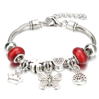 Antikni originalni oblik brave u obliku slona, 6 boja, narukvice s privjescima za žene, narukvica i narukvica od staklenih perli, DIY nakit, darovi