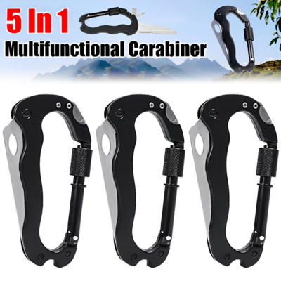 Stainless Steel Mini Knife Carabiner Folding Pocket Portable Outdoor Pocket Knife EDC Multifunction Military Tactical Knife